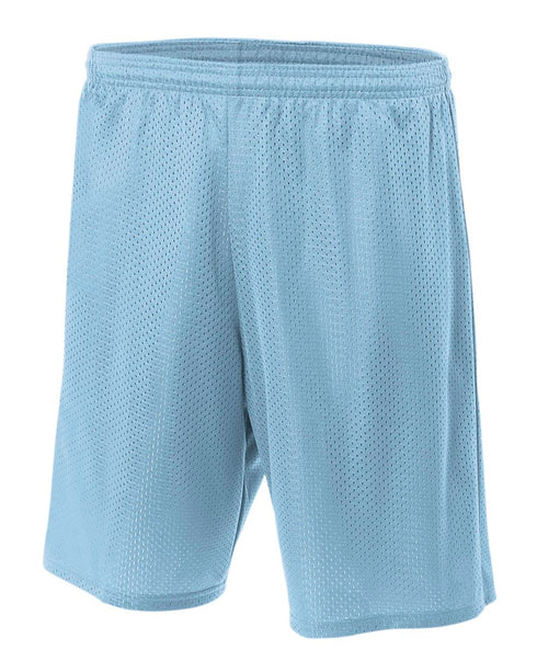A4 Youth 6" Lined Tricot Mesh Short (NB5301), Color 'Light Blue'